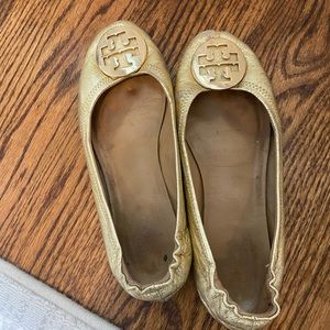Tory Burch Gold Flats